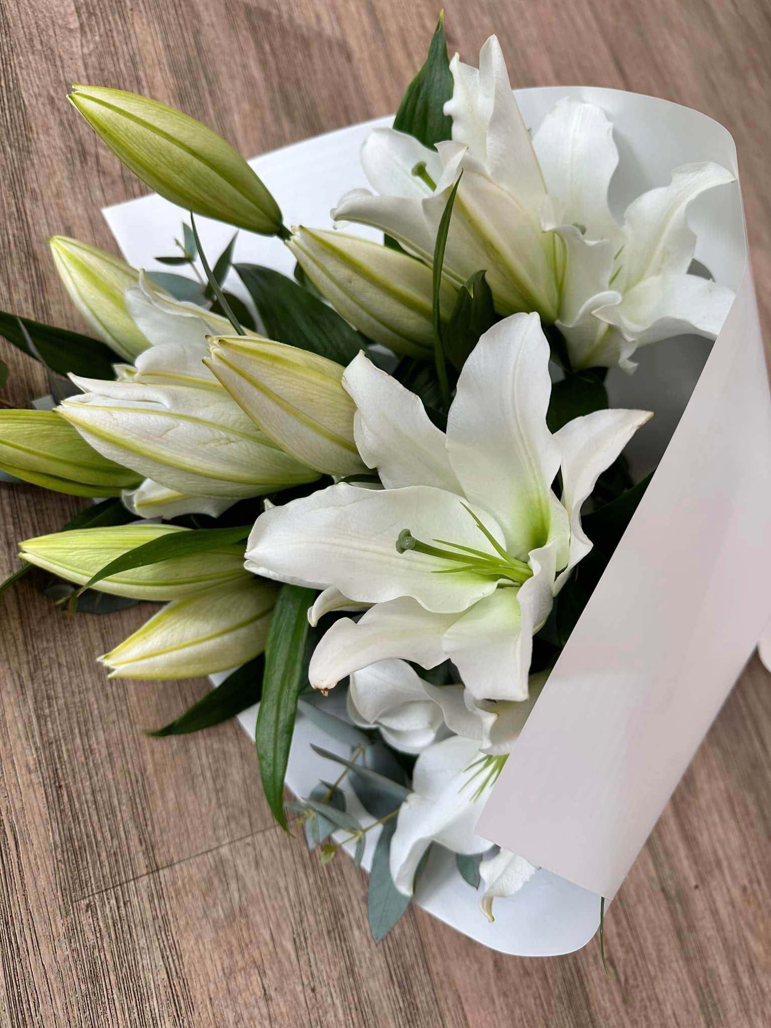 Oriental Lily Bouquet in White or Pink Includes Delivery My Florist